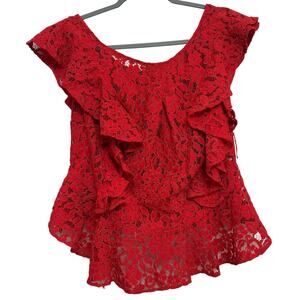 Marissa Web women’s RTR Melodie Lace blouse in red. Size medium